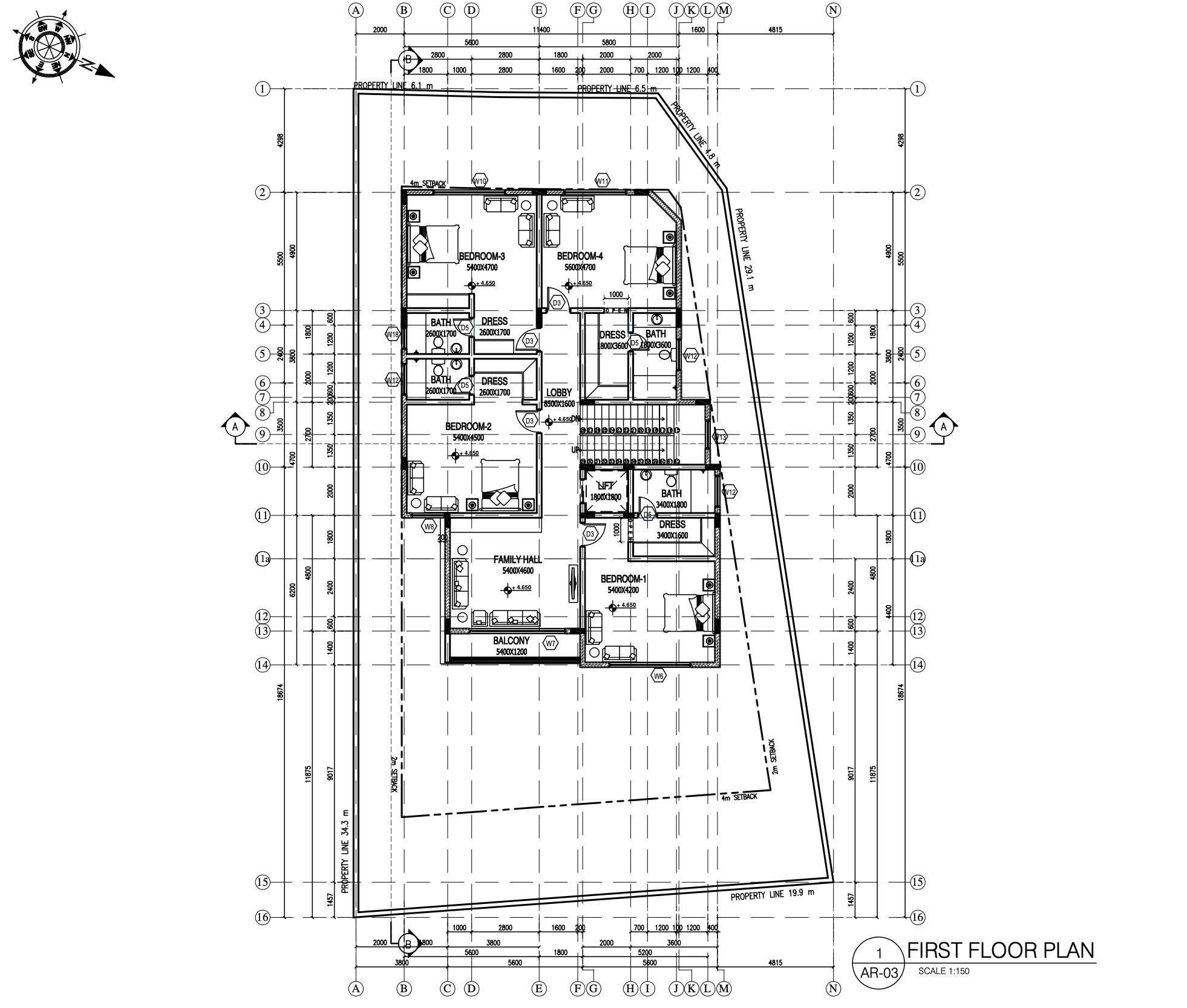 First Floor Plan — DMC Group luxury villa, Dilmunia, Bahrain