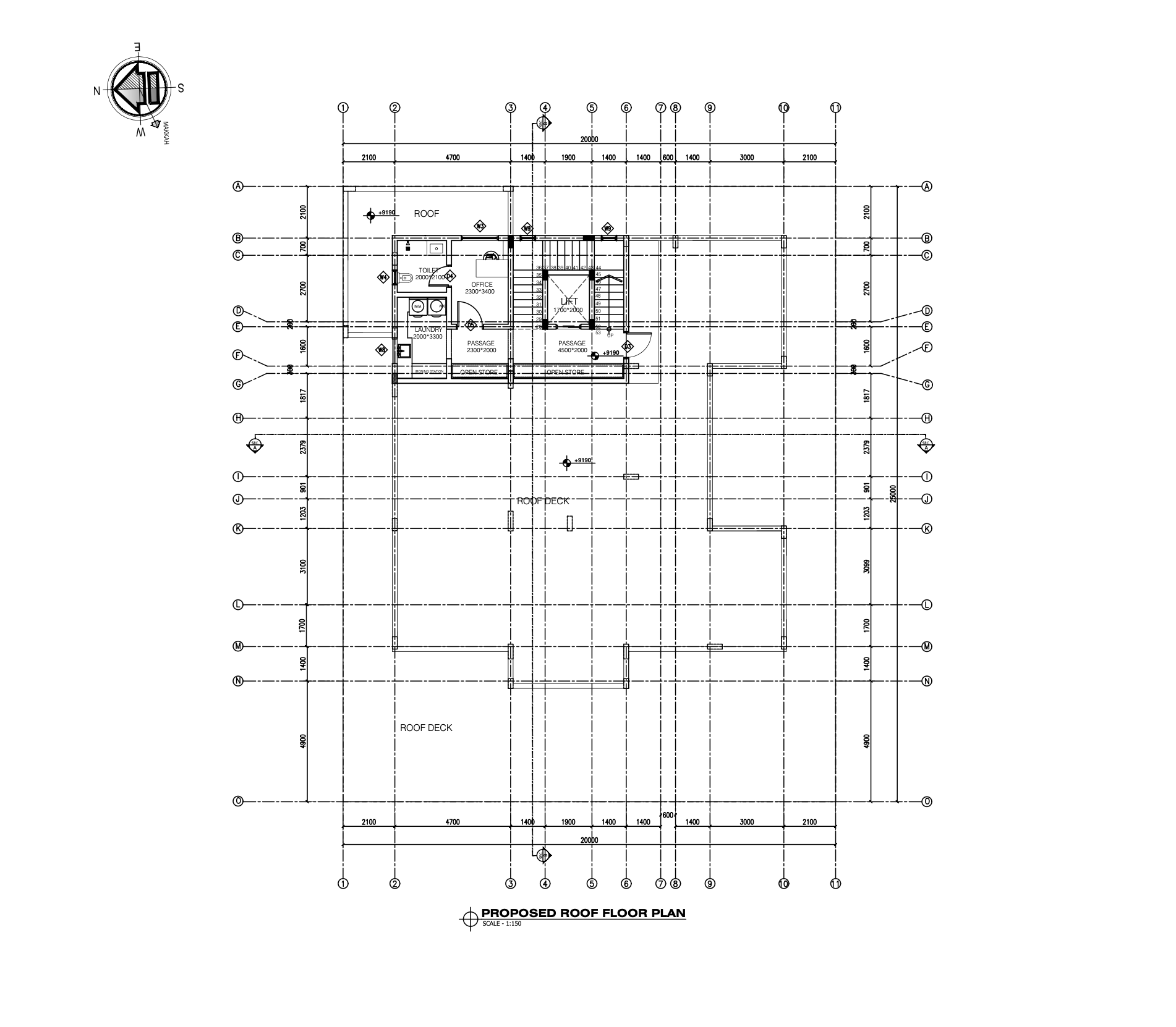 Roof Floor Plan — DMC Group Madinet Khalifa Villa