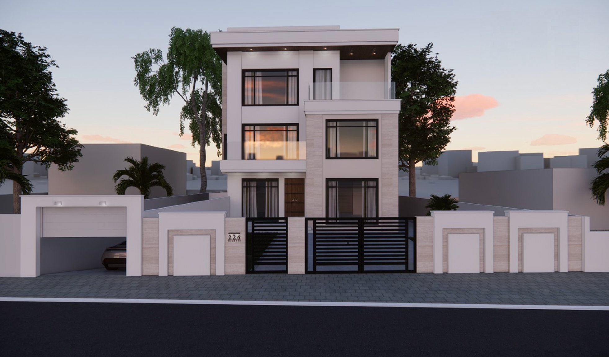 Dilmunia Villa exterior — contemporary classic private residence in Bahrain