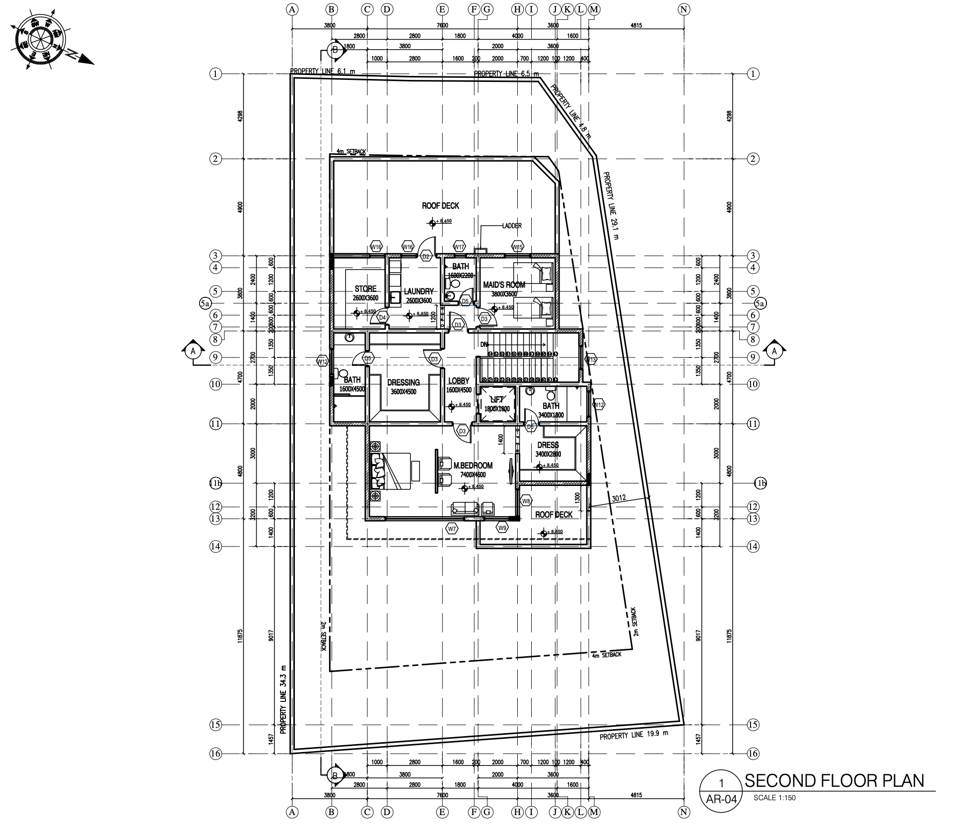Second Floor Plan — DMC Group luxury villa, Dilmunia, Bahrain
