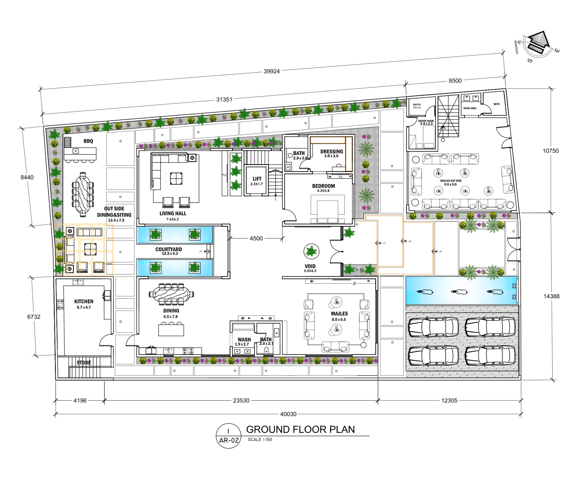 Ground Floor Plan — DMC Group luxury villa, Diyar Al Muharraq, Bahrain