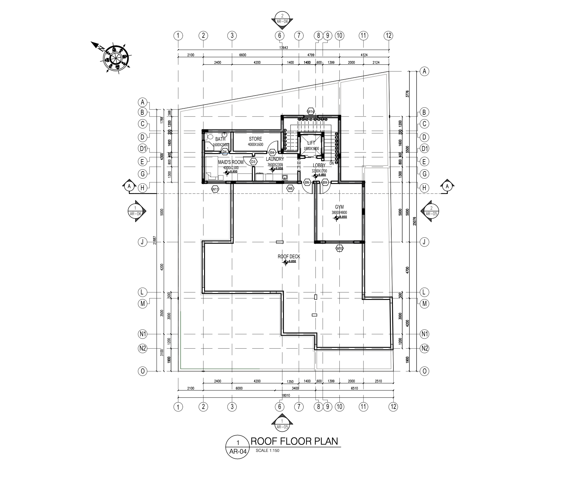 Roof Floor Plan — DMC Group Riffa Albuhair Villa, Bahrain