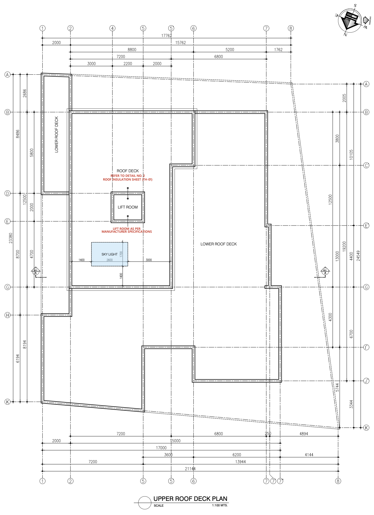 Upper Roof Deck Plan — DMC Group Al Eker Villa, Bahrain