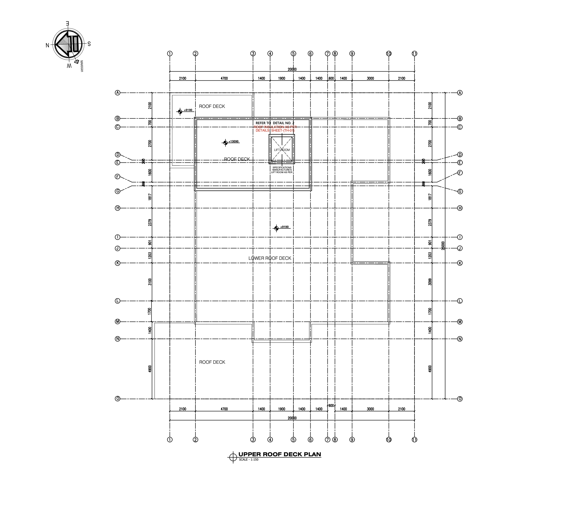 Upper Roof Deck Plan — DMC Group Madinet Khalifa Villa