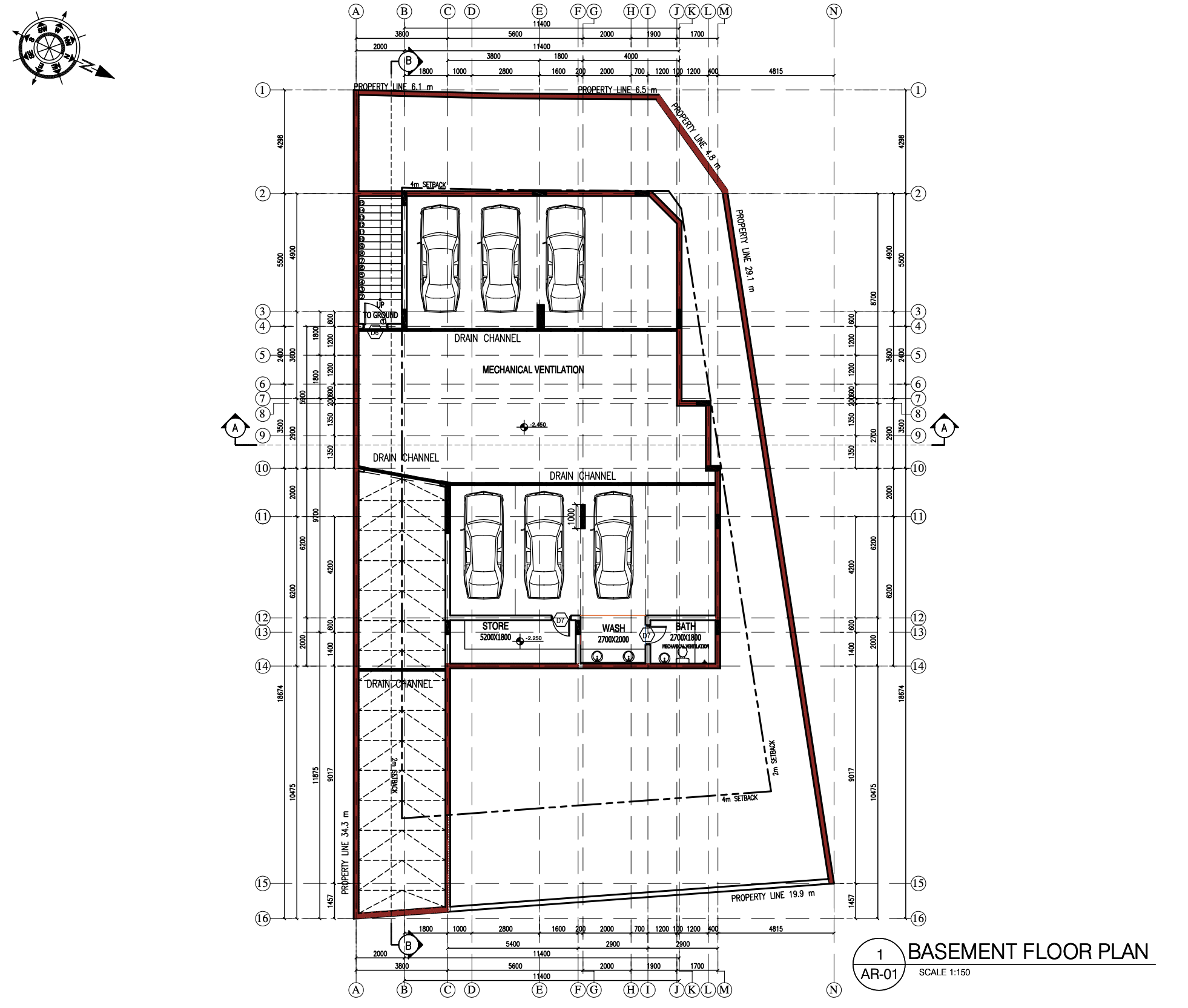 Basement Floor Plan — DMC Group luxury villa, Dilmunia, Bahrain