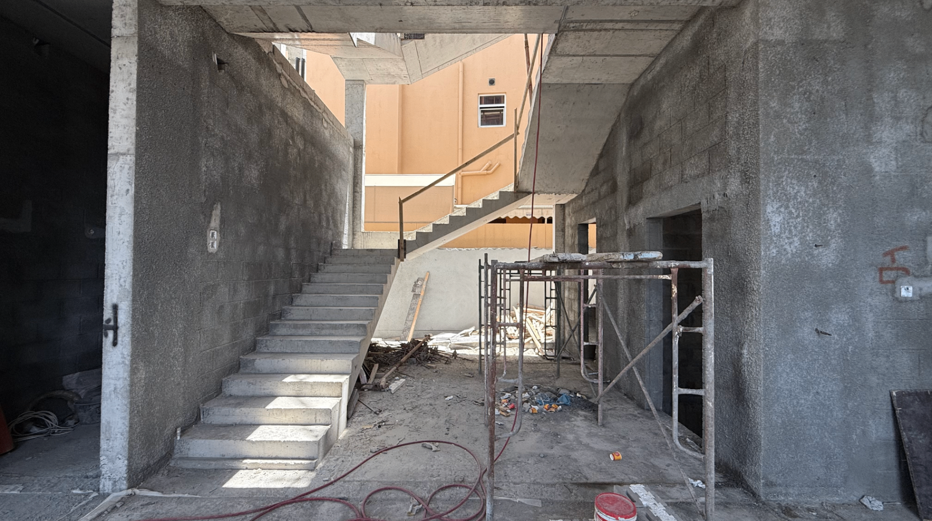 Al Eker Villa construction — Stair core and circulation space under construction