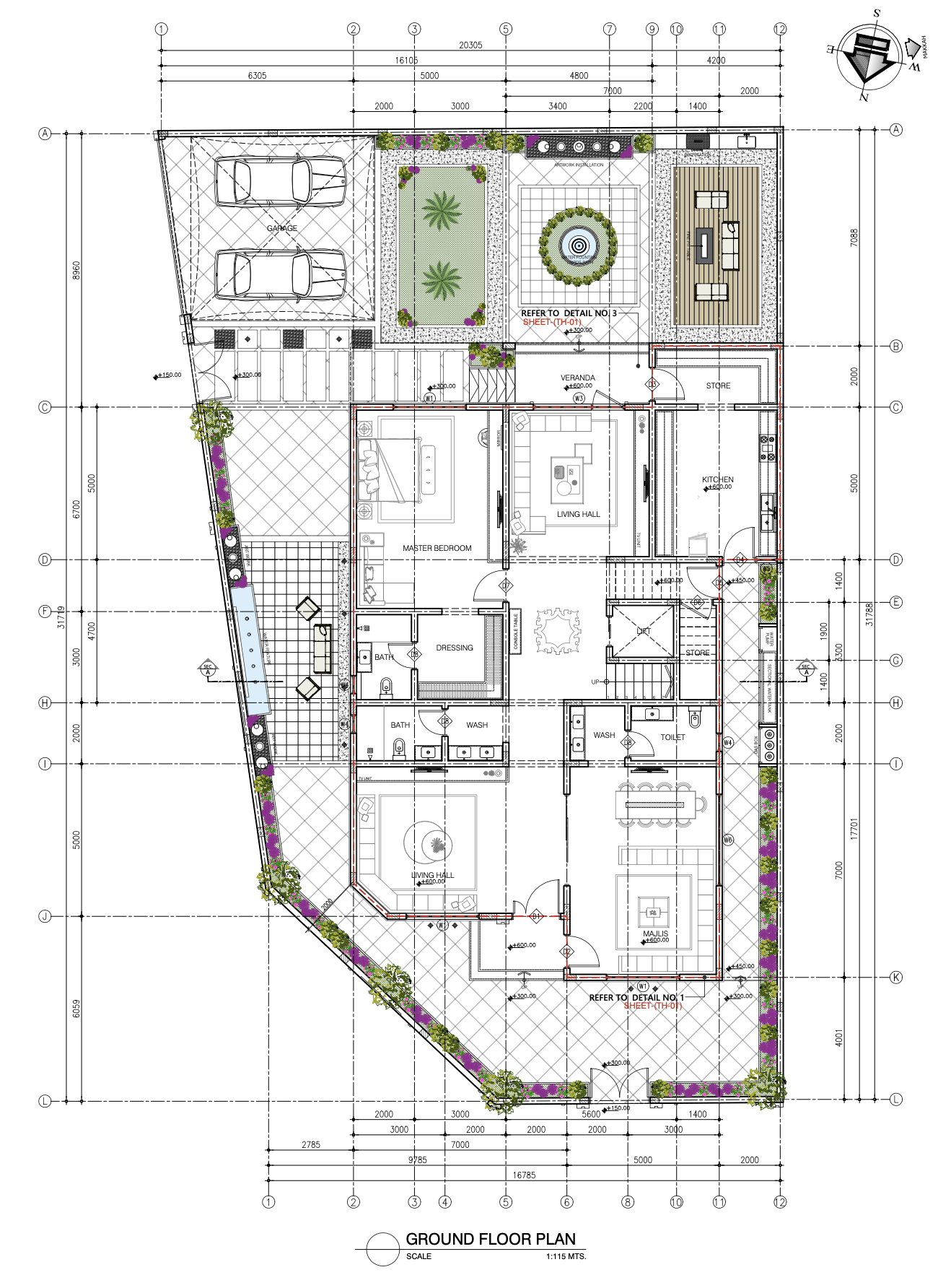 Ground Floor Plan — Villa B, DMC Group Malkiya Twin Villa