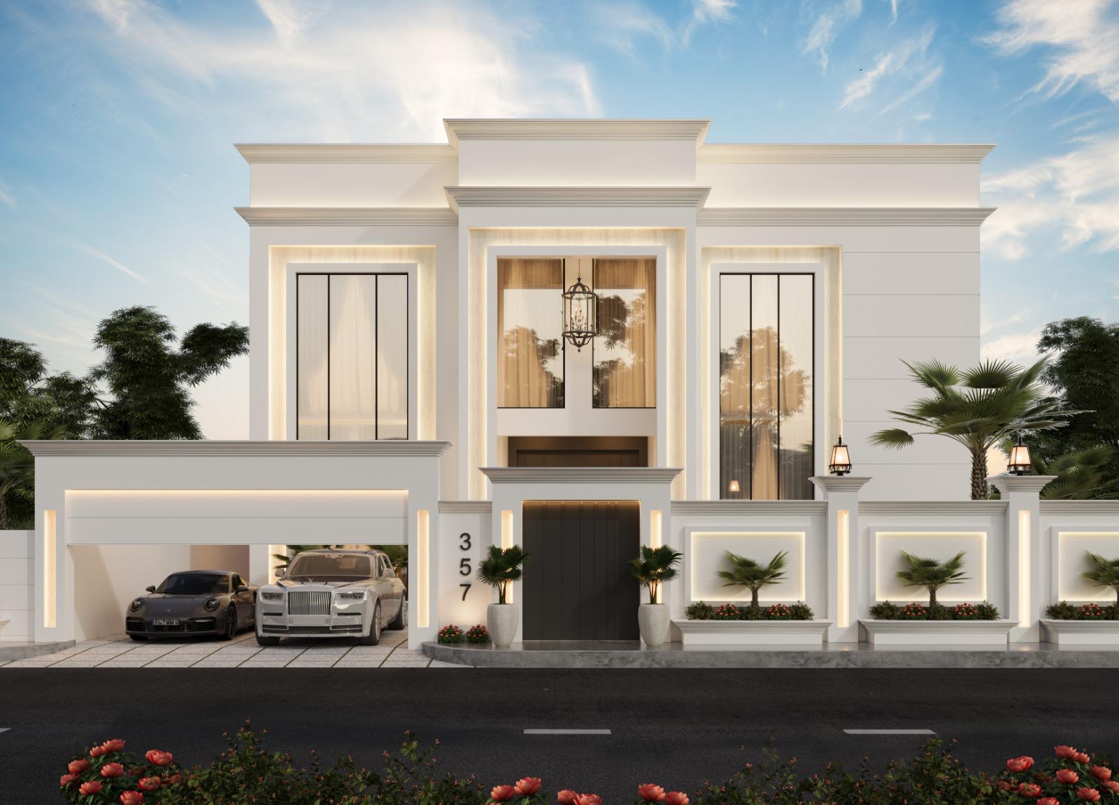 Madinet Khalifa Villa — front elevation render
